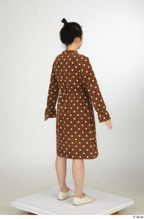 Aera brown dots dress casual dressed standing white oxford shoes…